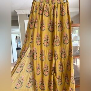 World Market Yellow Floral flowy pants